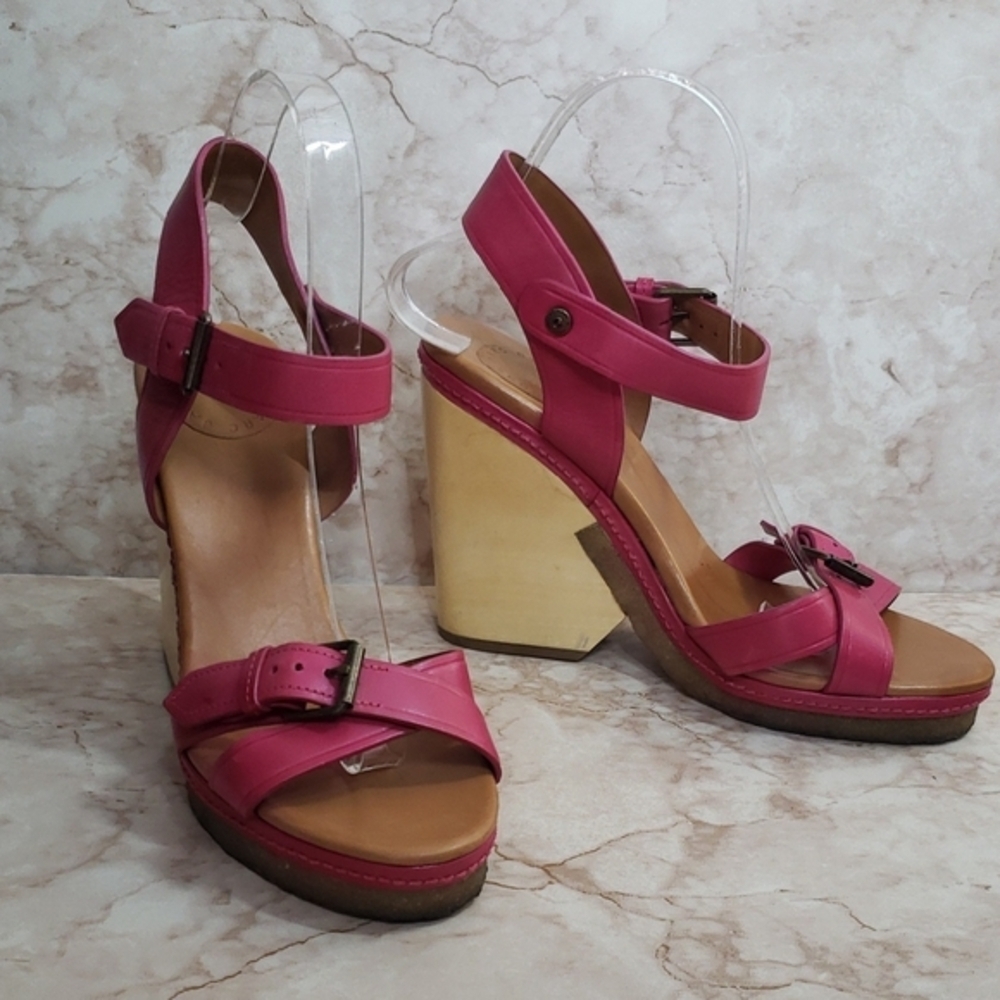 Marc by Marc Jacobs Cherry Buckled High Heel Wedges Size 39